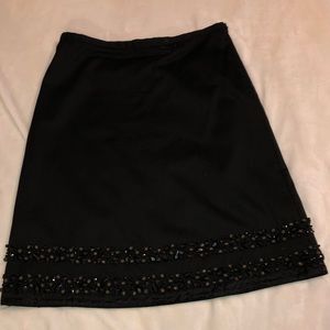 Boden black a line skirt with decorative trim